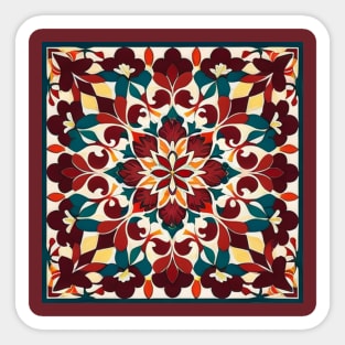 Floral Tile Pattern - Art Deco Abstract Design Sticker